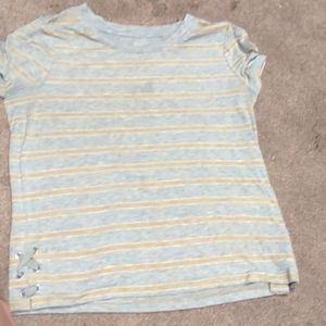 Yellow and gray tee shirt